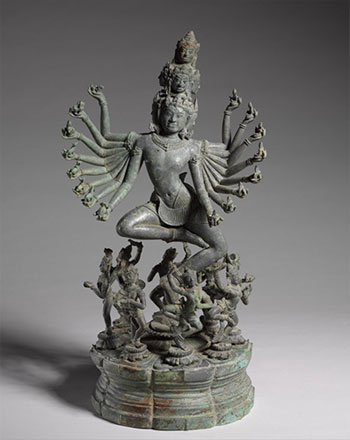 Dancing Hevajra Surrounded by Dancing Yoginis, circa 1200