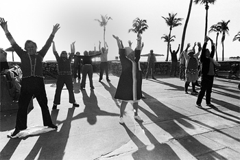 Exercise group by 3rd Street Beach, 1978