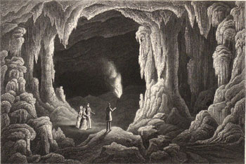 People in a giant cave