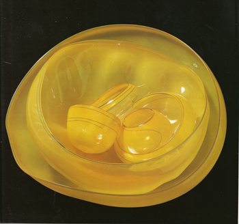 Cadmium Yellow Basket Set with Maroon Lip Wrap, 1990
