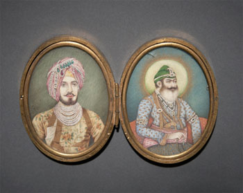 Depictions of Maharajah Rajinder Singh (1870-1900) (left) of the former kingdom of Kapurthala and his Prince the Maharajah, 19th century. The Khanuja Family.