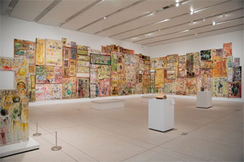 Installation view of Purvis Young: Redux at the Tampa Museum of Art