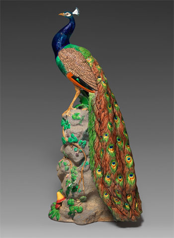 Figure of a peacock, ca. 1875